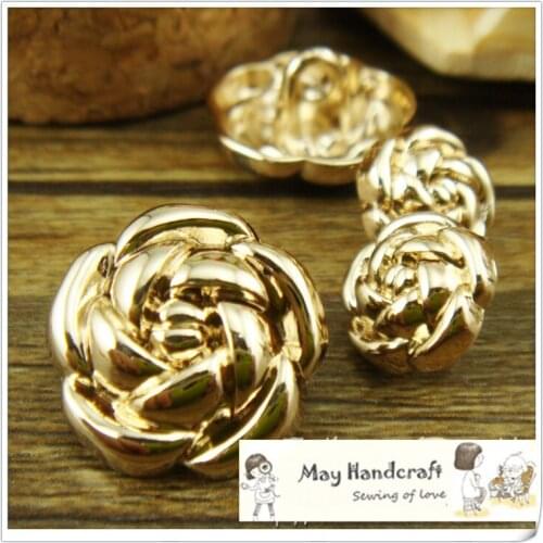 Wholesales,5 Size Select Beatiful Rose Gold Metal Buttons for Craft,Women Dress/Skirt/Sweater Shank Bulk Button Buckle,50Pcs/Lot