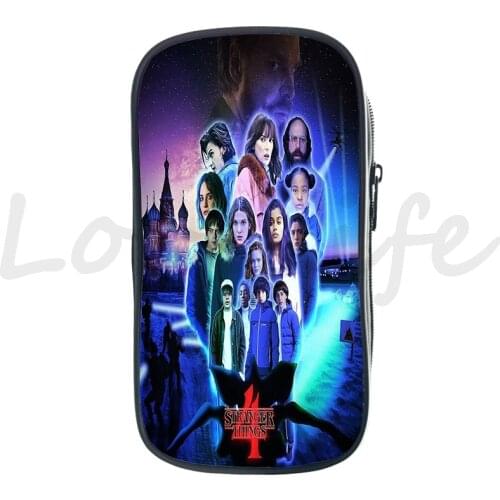 Stranger Things Season 4 Pencil Cases Stranger Things Pencil Holder Large Capacity Stationery Box Home Office School Storage Bag