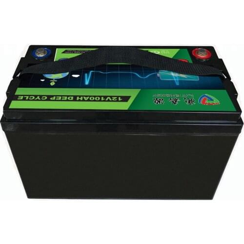 Rechargeable 12V 100Ah LiFePO4 lithium Iron Phosphate battery pack for RV and solar energy storage marine