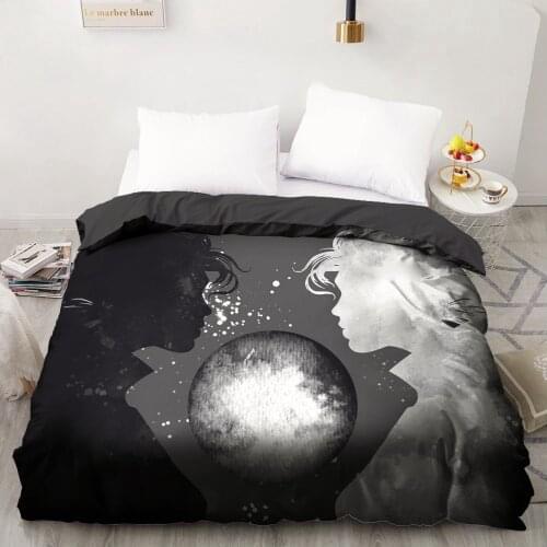 1PCS Duvet Cover,3D HD Printing Quilt Cover 240x220/200x200/140x200/180x210,Black&White Abstract Bedding King/Queen Drop Ship