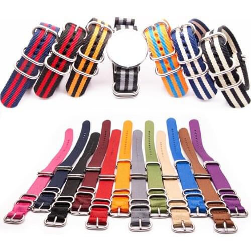 Durable Army Sports Nylon Fabric Straps for NATO ZULU Watch Accessories 18MM 20MM 22MM 24MM Watch Band 41 Colors Options