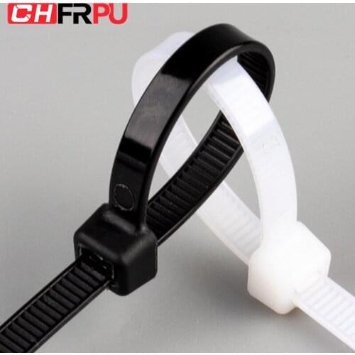 Self-Locking Plastic Nylon Wire Cable Zip Ties 100pcs Black or white Cable Ties Fasten Loop Cable Various specifications