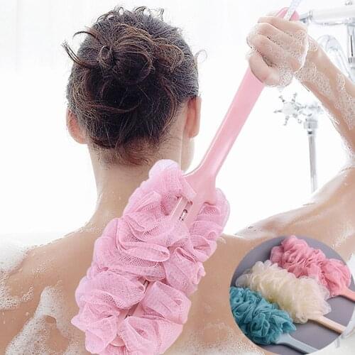 2021 New Brush For Body Massage New Long Handle Hanging Soft Mesh Back Body Bath Shower Scrubber Brush Sponge Hot sell