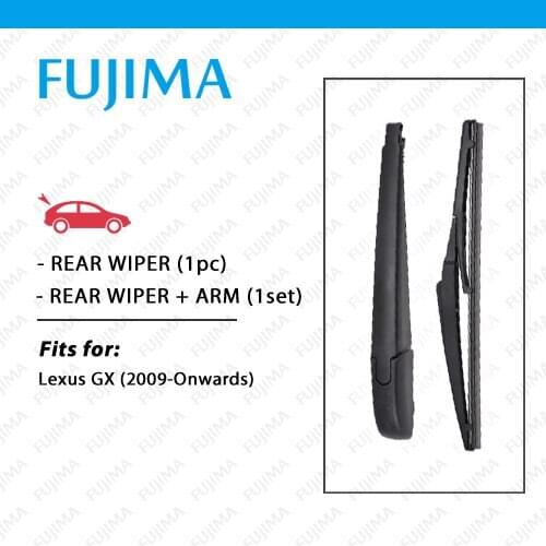 FUJIMA Rear Wiper Blade and Arm for LEXUS GX GX470 GX400 GX460 (2009-Onwards) Back Window Windscreen Rear Wiper Arm