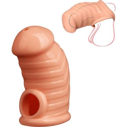 Silicone Male Chastity Cage Scrotal Cock Ring Sex Penis Rings Chastity Device Sex Toys for Man Lock Penis Prevent Penis Erection