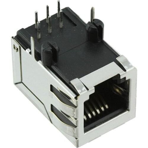 SS-6466S-A-PG4-BA Jack Modular Connector 6p6c (RJ11, RJ12, RJ14, RJ25) 90 Angle (Right) Shielded, EMI Finger