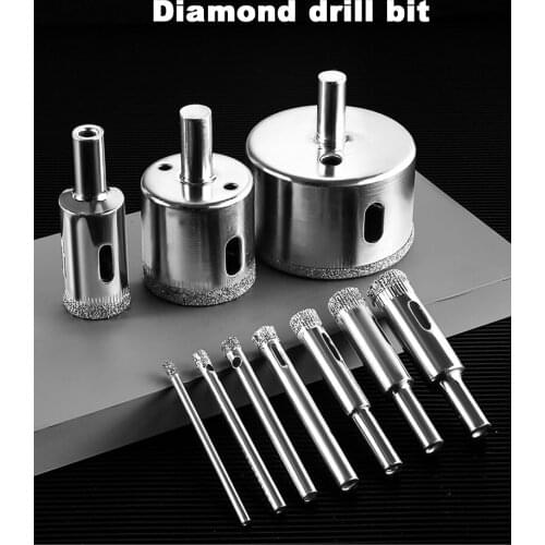 1set 3mm-50mm total 10pcs Diamond Coated Drill Bit Tile Marble Glass Ceramic Hole Saw Drilling Bits For Electrical/ Bench Tools