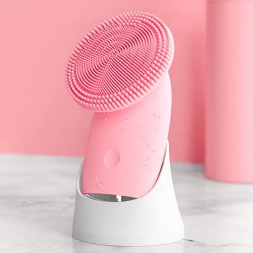 Ultrasonic Silicone Electric Facial Cleansing Brush Vibration Face Cleaner Deep Cleaning Pores Face Skin Care Tools Massager