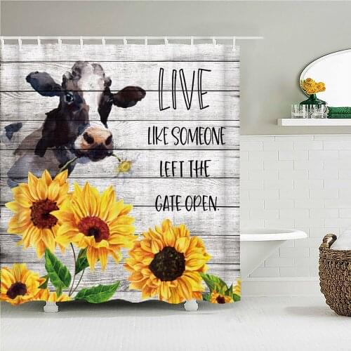 3d Printed Dutch Cattle Pattern Waterproof Bath Curtains Farm Cow Shower Curtains Bathroom Polyester Decoration Shower Curtain