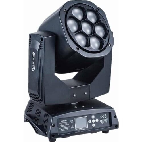 High quality 7*15W New Stage Effect Lighting 4in1 RGBW LED Small Bee Eye Moving Head Beam+Wash Light Smooth Pan Tilt