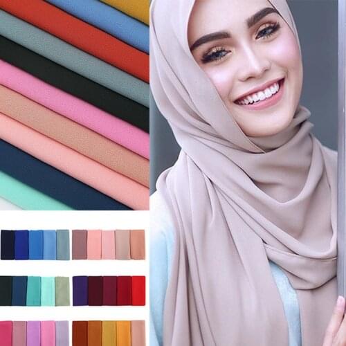 Quality hijab scarf Muslim Fashion Long Chiffon Women Hijabs Islamic Headscarf head wrap hijab femme musulman hats for women RED