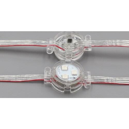 DC12V 30mm WS2811;addressable led smart module;0.72W;RGB full color;clear cover;IP68 rated;all clear wire