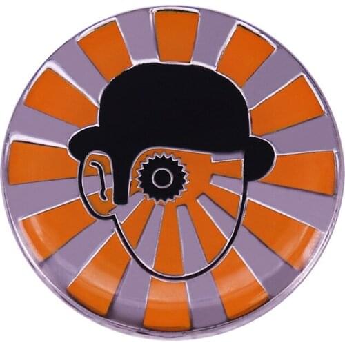 A Clockwork Orange Stanley Kubrick Artwork Pin Retro Ultraviolence Alex Cane Brooch Cult Classic Droogs Film Fans Gift