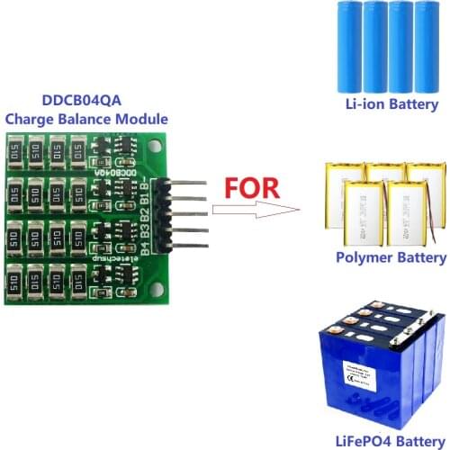 1-4 cell 3.7V Li-ion Polymer 3.2V LiFePO4 lithium Battery packs Charge Balance BMS Charger protection board for 18650 14500