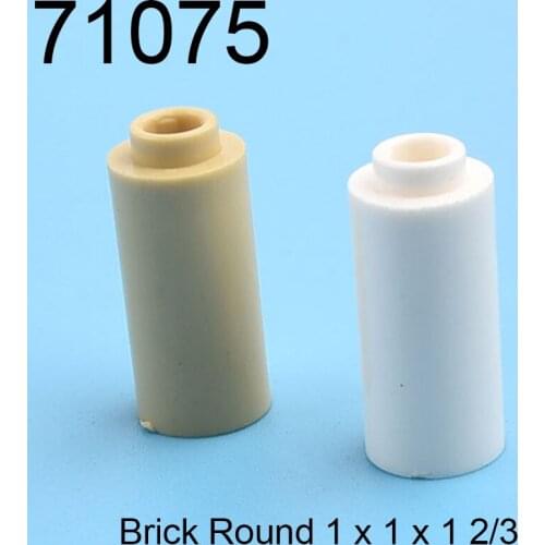 10PCS 71075 Brick Round 1 x 1 x 1 2/3 Building block accessories parts MOC DIY Education Build Toys Brick