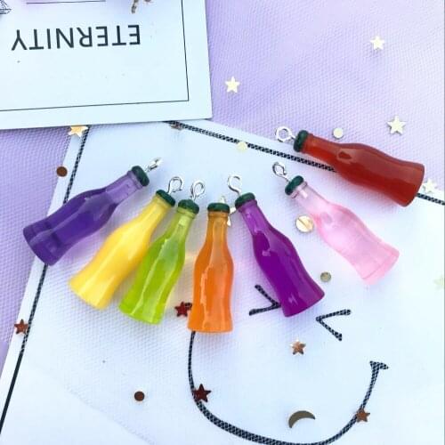 10pcs Kawaii resin Fizzy drinks Charms Pendants for DIY decoration neckalce earring key chain Jewelry Making