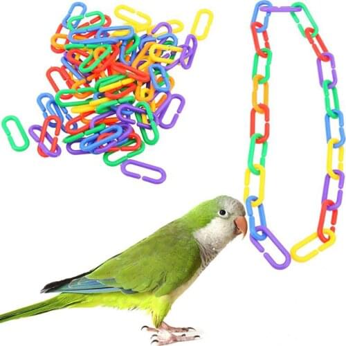 100Pcs/Lot Plastic Parrot Toys C-Clips Hooks Chain C-Links Sugar Glider Rat Parrot Bird Toy Parts Parakeet Bird Accessories