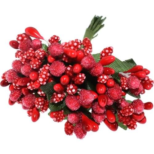 12pcs 2.5cm Small Silk Artificial Flower For Wedding Party Home Decoration DIY Accessories Stamen Fake Flowers