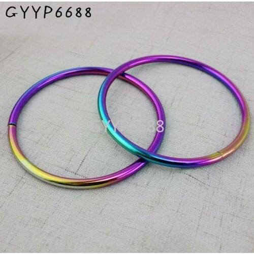 2-10-30pcs 9cm Rainbow DIY hardware Large o ring,non welded bag handle 3.5 inch round ring frames
