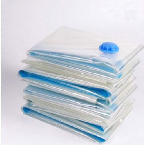 3PCS Vacuum Bag for Clothes with Valve Transparent Border Foldable Compressed Transparente Storage Bag Wardrobe Organizer 60XX