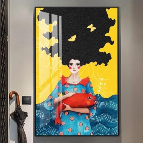 Modern Color Woman Abstract Canvas Painting Wall Art Prints Posters Water Color Abstract Art Pictures Home Bedroom Decoration
