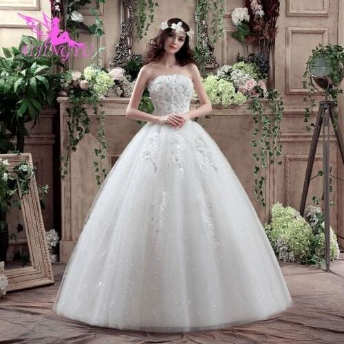 AIJINGYU 2021 luxury Customized new hot selling cheap ball gown lace up back formal bride dresses wedding dress WK617