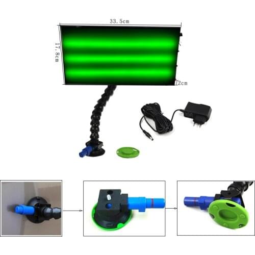Green color car dent lighting with 3inch pump suction cups with high quality light stand with adjustable pipe car dent repair