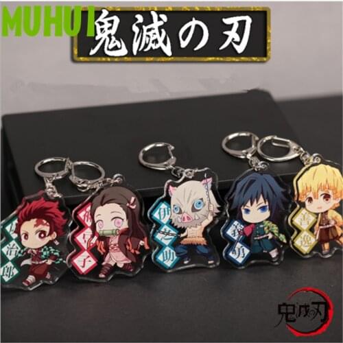 Free shipping Anime Demon Slayer: Kimetsu no Yaiba Keychain Acrylic Keyring Key chain Women Bag Jewelry Children Gift B100