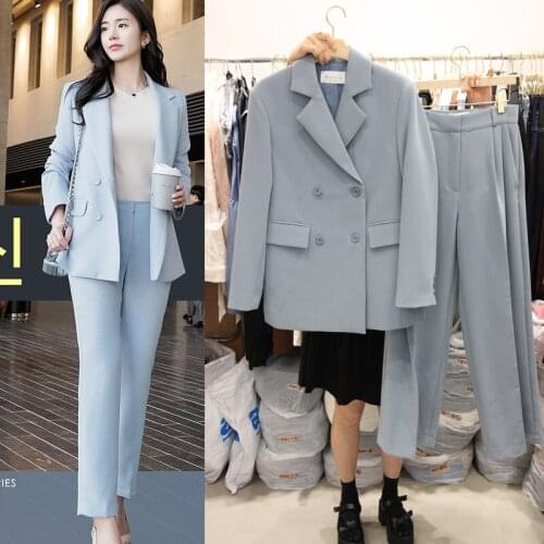 High-quality blazer female small fragrance fashion professional suit was thin overalls two-piece tide women pant suits formal