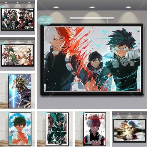 Boku No Hero Academia Poster My Hero Academia Anime Canvas Painting Posters and Prints Wall Art Picture Living Room Home Decor