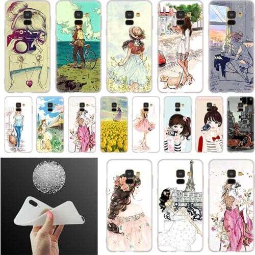 Travel Girls Capinhas Phone Case For Samsung Galaxy A10 A20 A30 A40 A50 A60 A70 A6 A8 Plus A7 A9 2018 A3 A5 2017 Soft