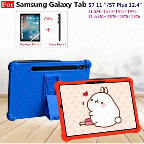 Kids Case For Samsung Galaxy Tab S7 2020 SM-T870 T875 Silicone Stand Cases For Samsung Galaxy Tab S7 Plus 2020 SM-T970 T975