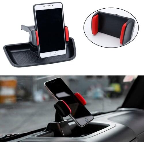 Black ABS Cell Mobile Phone Ipad Holder Car GPS Bracket Dash Mount Holder Storage Organizer Box for Jeep Wrangler JK 2012-2017