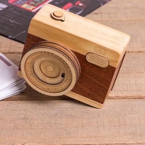 Wooden Music Box For Retro Camera Photography Props Home Decor Action Gifts Ornaments Holiday Gifts Antique Home Decor