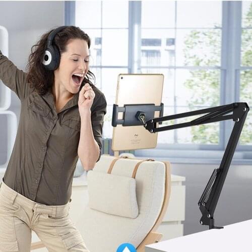Photography Phone tablet Clip Bracket+Suspension Arm Stand Clip Holder and Table Mounting Clamp for Live Show Shooting Video