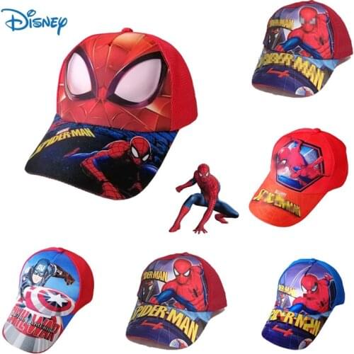 Disney Marvel Spider-Man Childrens Baseball Cap Four Seasons Boys Sun Visor Hat Captain America Cartoon Girls Sunscreen Cap