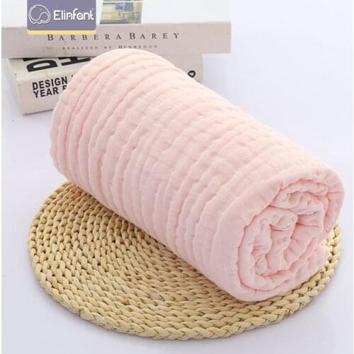 Elinfant 100% cotton 105*105cm 6 Layers Newborn Baby Bath Towel Wrap Muslin Gauze Swaddle Blankets Wholesale Dropshipping