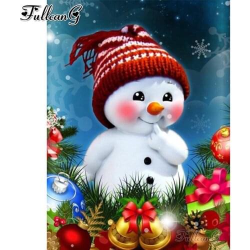 FULLCANG 5d diamond painting cartoon christmas doll full rhinestone embroidery mosaic cross stitch child gift wall arts FG0324