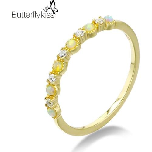 BK 925 Sterling Silver Rings For Women Simple Fashion White Opal Zircon Office Elegant Lady Wedding Engagement Unusual Ring Gift