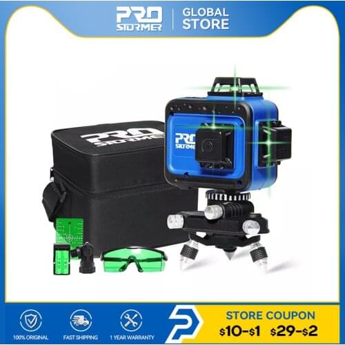 Laser Level 12 3D Green Lines Self-Leveling 360 Degree Horizontal And Vertical Cross 12 Lines Laser Level by PROSTORMER
