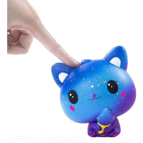 Cute Cartoon Cat Holding Ice Cream Soft Slow Rising Toy Stress Reliever Squeeze Decompression Stress Relief Hand Fidget Toys