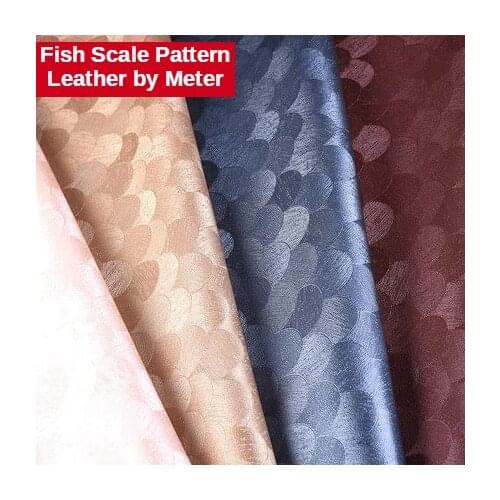 Soft Fish Scale Pattern Faux Leather Fabric By The Meter Per for Furniture Sofa Decoration Background Wall Upholstery Bag Diy Pu