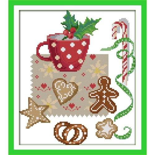 Joy Sunday Afternoon Tea Counted Cross Stitch Kits 11&14CT DMC DIY Embroidery Kits Needlework Sets for Home Decor Handmade Gift