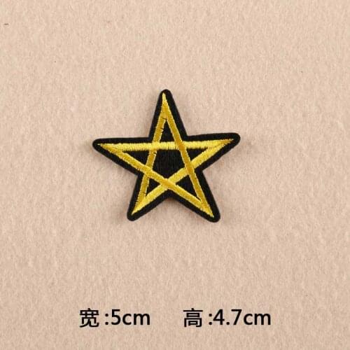 Pentagram Iron On Patch Embroidered Clothes Patch For Clothing Woman Clothes Stickers Garment Apparel Accessories