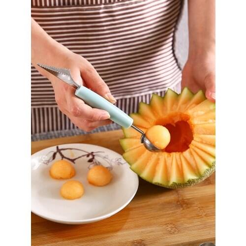 Stainless steel fruit scoop watermelon scoop carving knife fruit cutter platter ice cream tool watermelon scoop