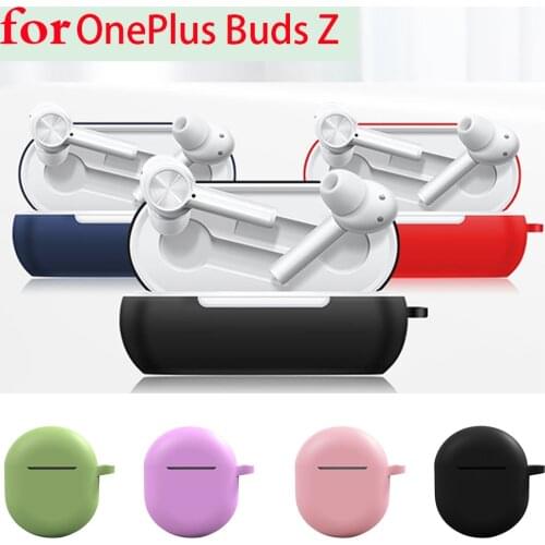 Non-slip earphone cover For Oneplus Buds Z Case Solid color Silicone shockproof Protecti Case for One Plus 8 Pro 6t 7 Pro/7T Pro