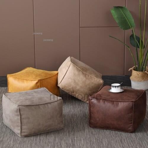 Nordic Fabric Living Room Low Stool for Home Furniture Small Apartment Coffee Sofa Ottoman Bench Bedroom Hallway Footstool mc