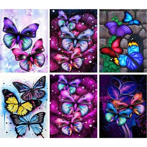 New Full Square diamant Cross Ctitch Kits Art Butterfly DIY Diamond painting living Decoration 5D Daimond painting Gift 40*50cm
