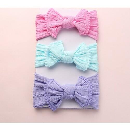 Super soft fashion wide jacquard baby headband, bowknot hair ball side hairband, girl cute headband baby girl hair accessories
