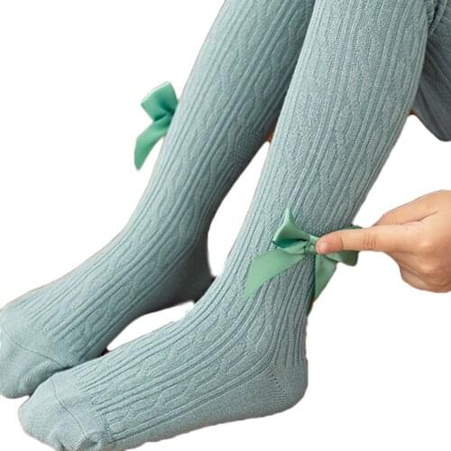 Baby Children Girls Solid Bow Tights Toddler Kids Girl Pantyhose Baby Warm Cute Winter Autumn Tights